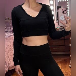 Authentic Y2K Garage Black Long Sleeve Crop Top